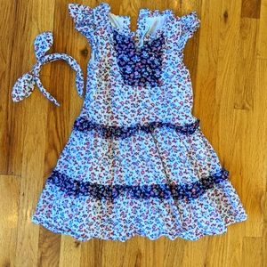 Janie & Jack floral dress w/ headband, size 6